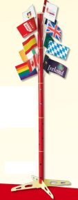 Flag holder for paper flags