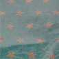 Preview: Straw silk print stars, 50 x 70 cm, moss/gold
