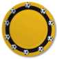 Preview: Pappteller Fussball schwarz/gelb 23 cm