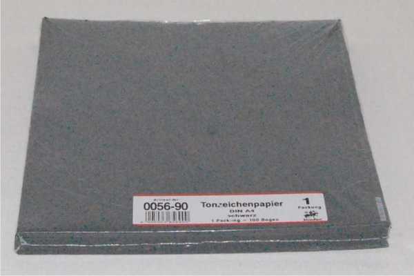 100 x Tonzeichenpapier, DIN A4, schwarz