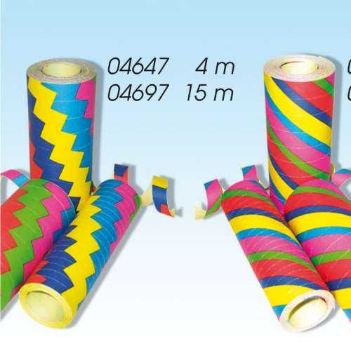 Luftschlangen schwer entflammbar bunt, 3er Pack, 4/15 m