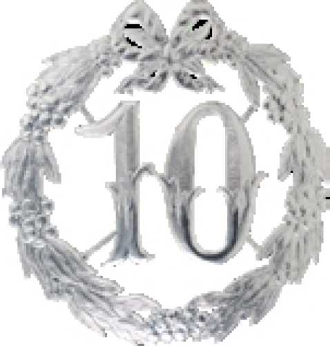 Jubiläumskranz "10" silber, 24 cm