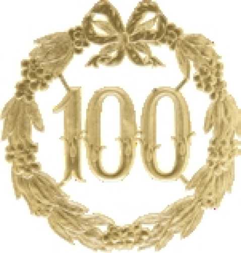 Jubiläumskränze "100", gold, 24 cm