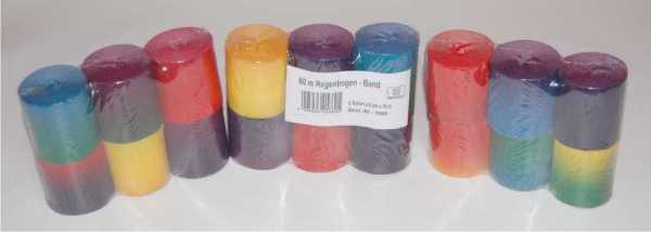 Krepp-Dekoband B1, 5 cm x 10 m, Regenbogen