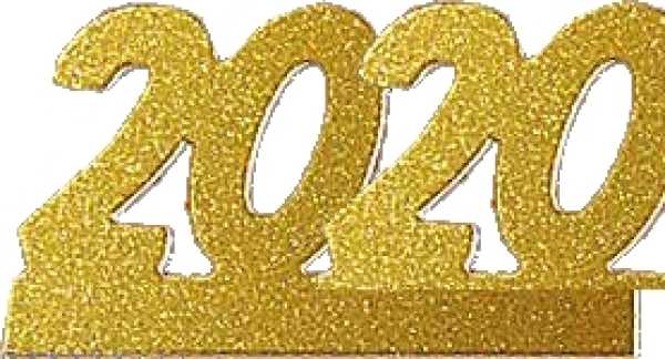 10 x single number 2025 gold 6 x 14 cm