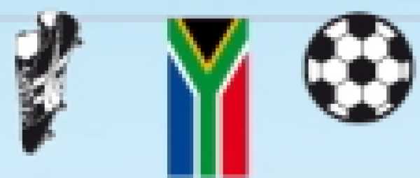 Papier-Fahnenkette, Fußball/Südafrika-Motiv, 10 m