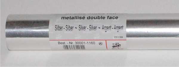 Alu-Doppelfolie, glatt, Silber/Silber, 50 cm  x 10 m
