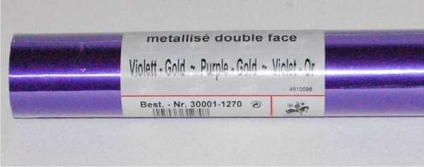 Alu-Doppel-Folie glatt, violett/gold, 50 cm x 10 m