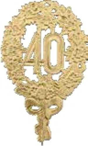 Jubiläumszahl "40" gold 8 x 12 cm