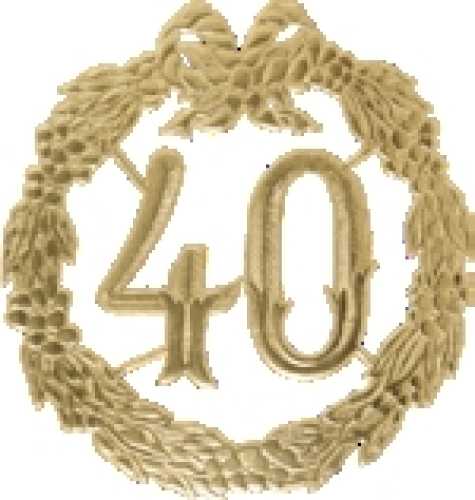 10 Festliche Zahlen "40", gold, 13 cm