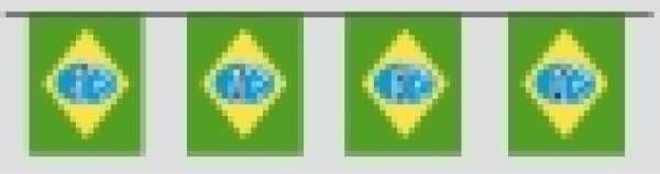 Fahnenketten Brasilien, 12 x 24 cm, 5 m, 20 Fahnen