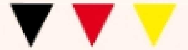 Wimpelketten schwarz/rot/gelb, 4 m lang, 16 Spitzwimpel