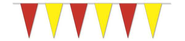 Pennants red/yellow, 10 m long, 30 pointed pennant