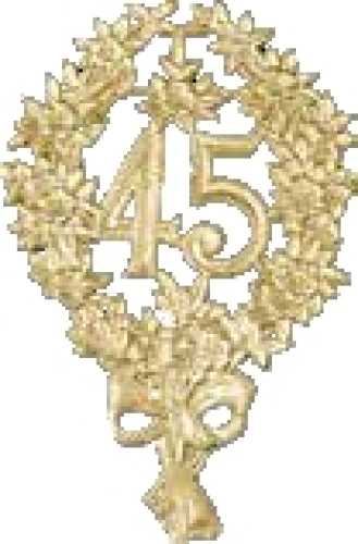 Jubiläumszahl "45" gold 8 x 12 cm