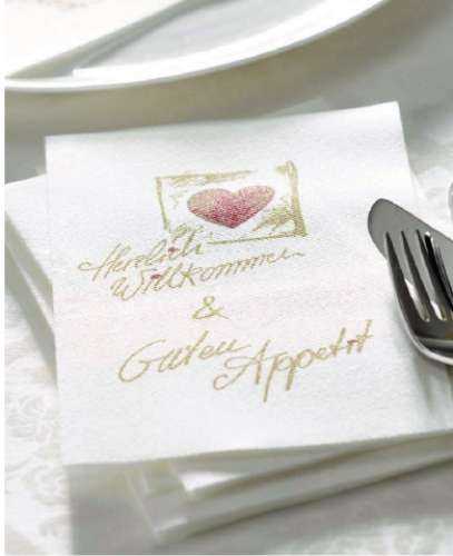 Pocket Napkins, Napkin Bags "Welcome"