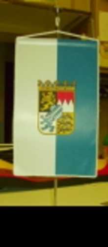 Table banner blue / white with crest 15 x 25 cm