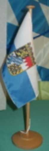 Table flags of Bavaria, blue / white with crest