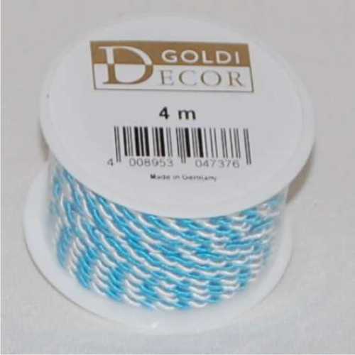 Kordel weiss-blau, 3 mm, 4 m Rolle