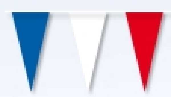 Wimpelketten Frankreich, 4m lang,16 Spitzwimpel