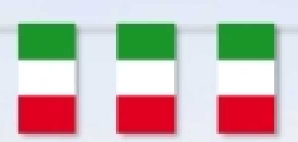 Flags chain, green/white/red, 5 m long, 20 paper flags