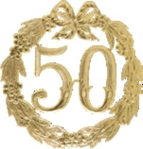 Anniversary Wreath "50" gold 24 cm Ø