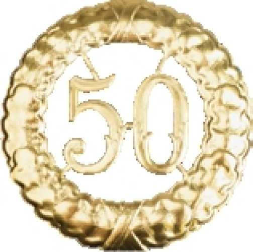 Jubiläumskränze "50", gold, 27 cm Ø