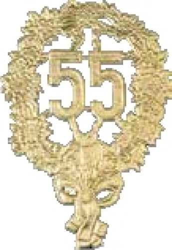 Jubiläumszahl "55" gold 8 x 12 cm