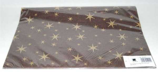Straw silk golden star, 50 x 70 cm, kakao/gold