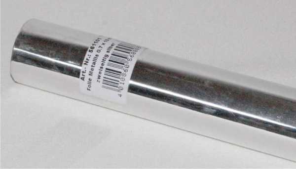 Folien-metallic, silber/silber, 0,7 m x 10 m, beidseitig bedruckt