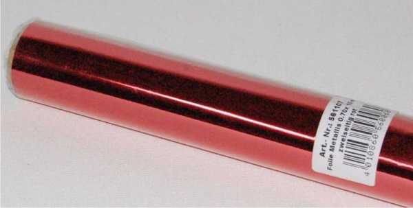 Folien-metallic, rot/rot, 0,7 m x 10 m, beidseitig bedruckt