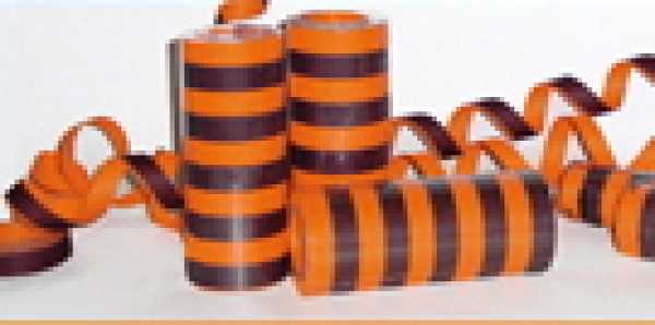 Luftschlangen schwarz-orange, 15 m