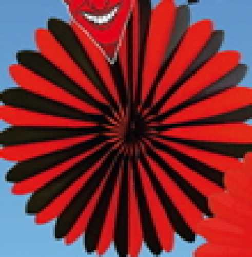 Dekofächer schwarz/rot, Ø 60 cm