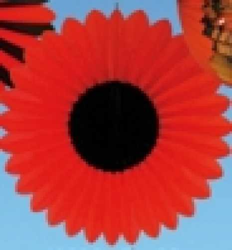 Dekofächer rot/schwarz  Ø 35 cm