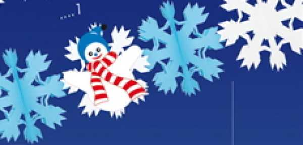 Schneesterngirlande mit 8 Schneemännern