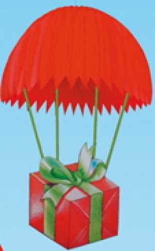 Geschenk mit Fallschirm zum Aufhängen
