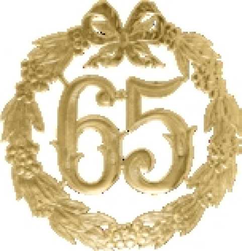 Jubiläumskränze "65", gold, 24 cm