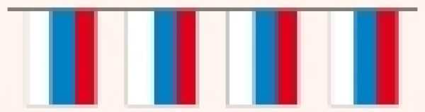 Fahnenketten weiss/blau/rot, 5 m, 20 Fahnen, 12 x 24 cm