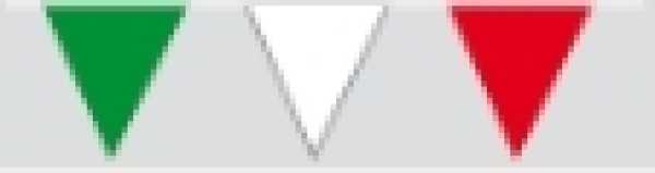 Pennants green/white/red, 4 m long, 16 pointed pennant