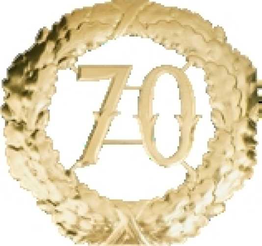 Jubiläumskränze "70", gold, 40 cm Ø