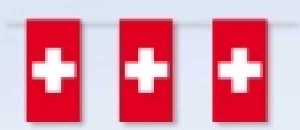 Fahnenketten, Schweiz 5 m lang, 20 Papierfahnen
