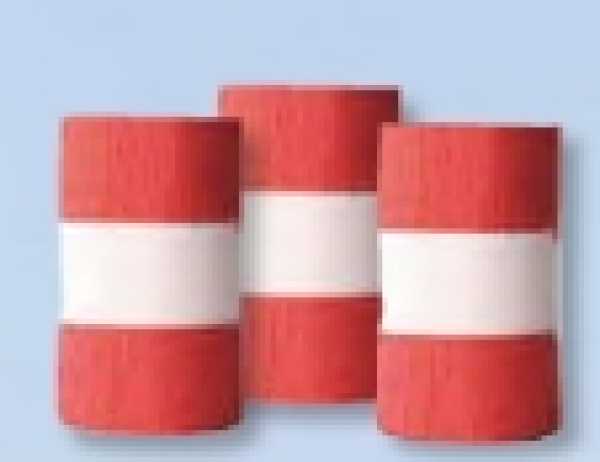 Dekokrepp red - white - red, 3 small rolls