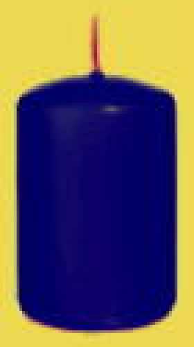 Stumpen-Kerzen Flachkopf, 60 mm hoch, Ø 40 mm, dkl-blau, 24-er Pack