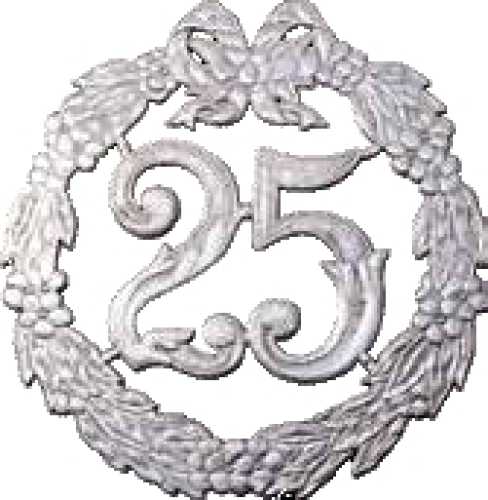 Anniversary Wreath "25", silver, 24 cm Ø