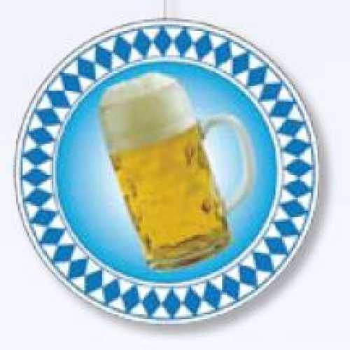 Deckenhänger "Bierkrug im Rautenkreis" 28 cm Ø