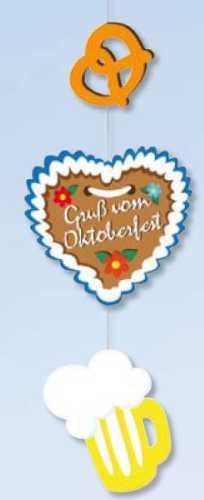 Cover hanger pretzel, gingerbread heart, Beer Stein 85 x 28 cm
