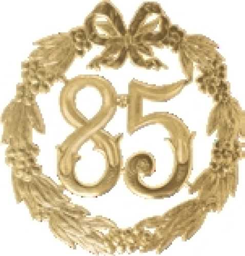 Jubiläumskränze "85", gold, 24 cm Ø