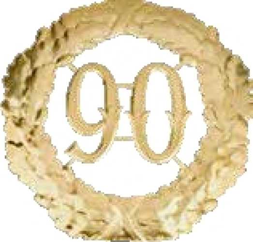 Jubiläumskränze "90", gold, 40 cm Ø
