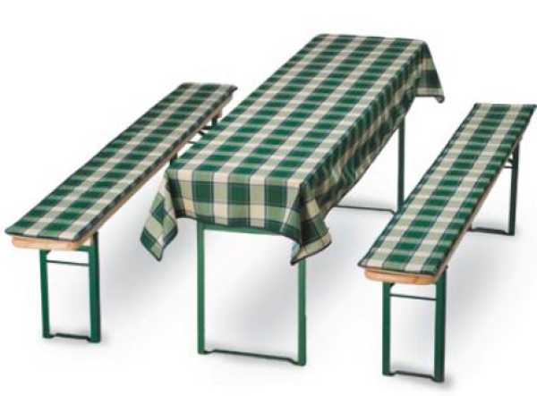 Fixed bench cushion green / white