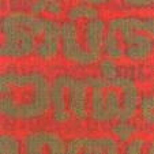 Strohseide Print Letter, 70 x150 cm, rot/gold