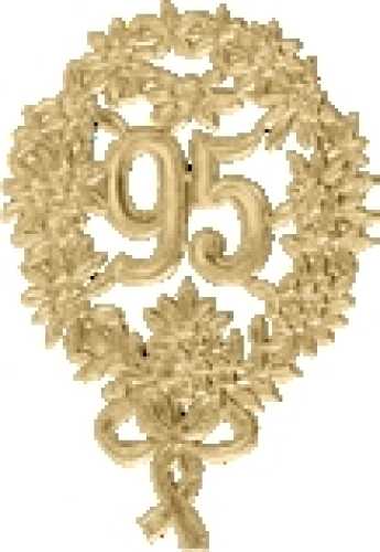 Jubiläumszahl "95" gold 8 x 12 cm